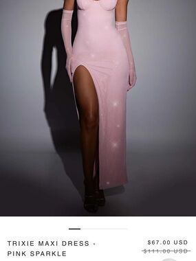 Trixie Maxi Dress - Pink Sparkle Evening Gown